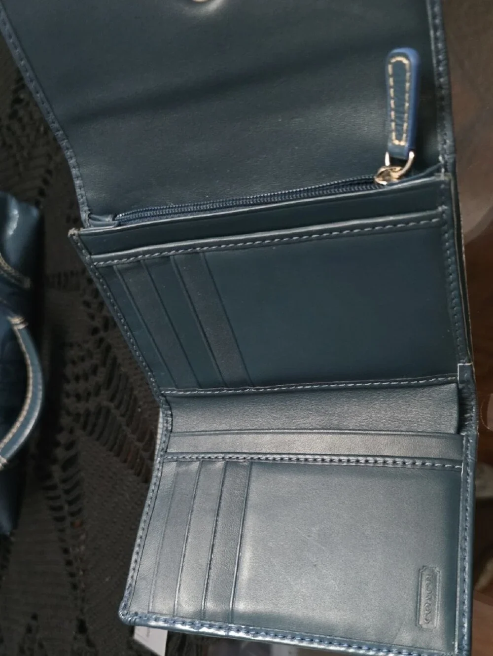 Coach Teal Signature Tote with Matching Wallet